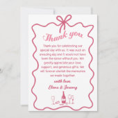 Hand getrokken champagne bruiloft dank je kaart (Voorkant)