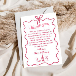 Hand getrokken champagne bruiloft dank je kaart