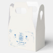 Hand getrokken Champagne Franse Disco Wedding Favo Bedankdoosjes (Geopend)