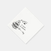 Hand getrokken Champagne Glas Toren Bruiloft Servet (Hoek)