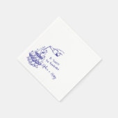 Hand getrokken Champagne Glas Toren Bruiloft Servet (Hoek)