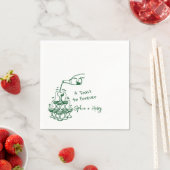 Hand getrokken Champagne Glas Toren Bruiloft Servet (Insitu)