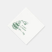 Hand getrokken Champagne Glas Toren Bruiloft Servet (Hoek)