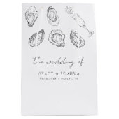 Hand getrokken Champagne & Oesters Roast bruiloft  Medium Cadeauzakje (Voorkant)