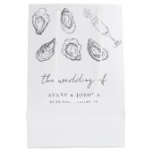 Hand getrokken Champagne & Oesters Roast bruiloft  Medium Cadeauzakje (Achterkant)