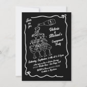 Hand getrokken Champagne Stack Verlovingsfeest Kaart (Voorkant)