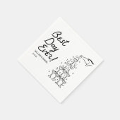 Hand getrokken champagne toren beste dag ooit brui servet (Hoek)