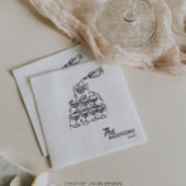 Hand getrokken champagne toren gevestigde bruiloft servet