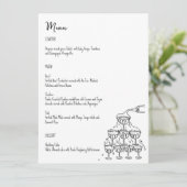 Hand getrokken champagne toren Menu kaart (Staand voorkant)