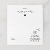 Hand getrokken Champagne toren Trouwplaats kaart Plaatskaartje (Buitenkant ongevouwen)