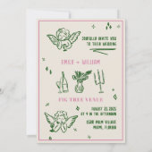 Hand getrokken Champagne Tower bruiloft uitnodigin Kaart (Achterkant)