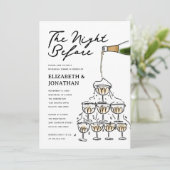 Hand getrokken Champagne Tower repetitie diner Kaart (Staand voorkant)