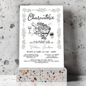 Hand getrokken Charcuterie Board Vrijgezellenfeest Kaart