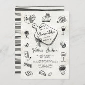 Hand getrokken Charcuterie Vrijgezellenfeest Kaart (Voorkant / Achterkant)