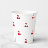 Hand getrokken Cherry op de top Whimsical Cherry Papieren Bekers (Achterkant)