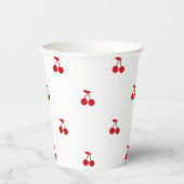Hand getrokken Cherry op de top Whimsical Cherry Papieren Bekers (Voorkant)