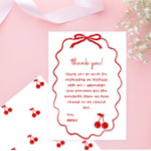 Hand getrokken Cherry op Top Whimsical Cherry Bedankkaart