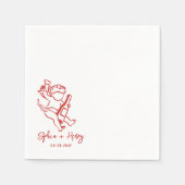 Hand getrokken Cherub Cupid Icon Wedding Servet (Voorkant)