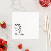 Hand getrokken Cherub Cupid Icon Wedding Servet (Insitu)