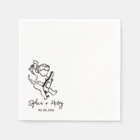 Hand getrokken Cherub Cupid Icon Wedding
