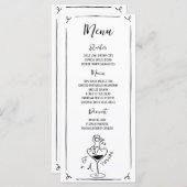 Hand getrokken Cherub Handgeschreven bruiloft menu (Voorkant / Achterkant)