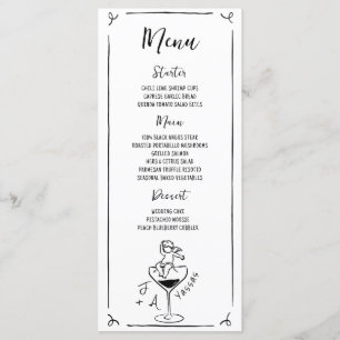 Hand getrokken Cherub Handgeschreven bruiloft menu