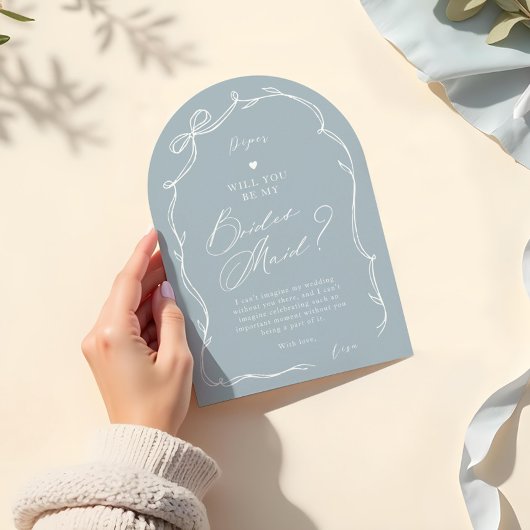 Hand Getrokken Chic Bow & Ribbon Bruidsmeisje Voor Kaart