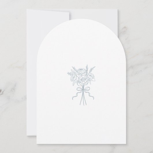 Hand Getrokken Chic Bow Ribbon Maid of Honor Voors Kaart (Achterkant)