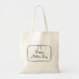 Hand getrokken Chic Coquette Bow Happy Moederdag Tote Bag
