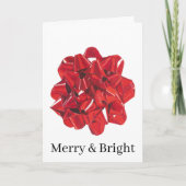 Hand getrokken Christmas Bow Holiday Kaart (Voorkant)