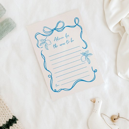 Hand getrokken citroen Baby shower advies voor mam Kaart