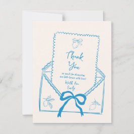 Hand getrokken citroen Baby shower dank je kaart