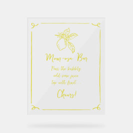 Hand getrokken citroen Baby shower Mom-osa Bar Acryl Bord