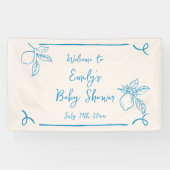 Hand getrokken citroen Baby shower welkom Spandoek (Horizontaal)