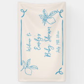 Hand getrokken citroen Baby shower welkom Spandoek (Verticaal)