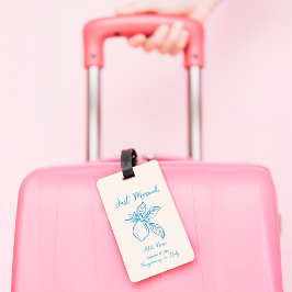 Hand getrokken citroen bruiloft aangepaste tekst B Bagagelabel