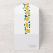 Hand getrokken citroen bruiloft alles in één uitno all in one uitnodiging (Buitenkant)