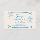 Hand getrokken citroen bruiloft Drink ticket (Voorkant)