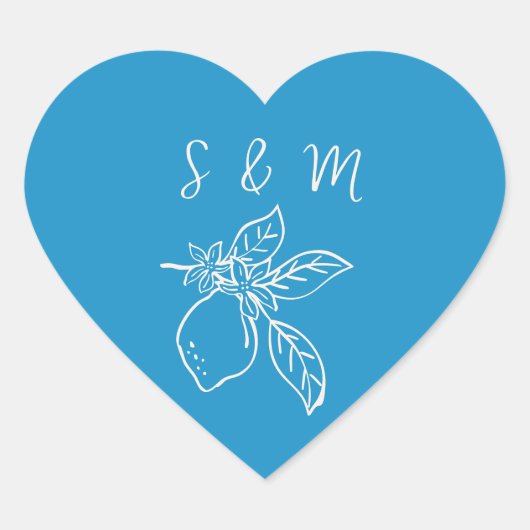 Hand getrokken citroen bruiloft gunst Stickers (Voorkant)