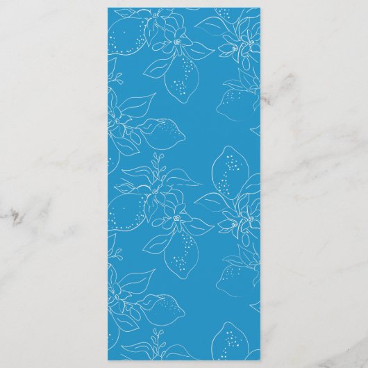 Hand getrokken citroen bruiloft menu (Achterkant)