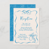 Hand getrokken citroen bruiloft receptie informatiekaartje (Voorkant / Achterkant)