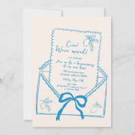 Hand getrokken citroen housewarming party uitnodig kaart