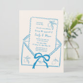 Hand getrokken citroen mediterrane verlovingsfeest kaart (Staand voorkant)