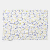 Hand getrokken citroen patroon keukenhanddoek (Horizontaal)