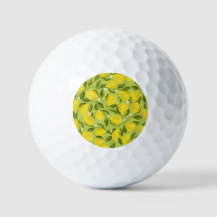 Hand getrokken citroenen kleurrijke behang golfballen