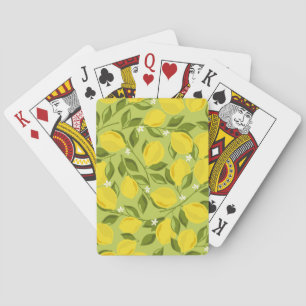 Hand getrokken citroenen kleurrijke behang pokerkaarten