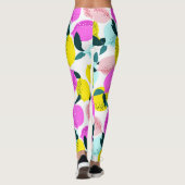 Hand getrokken citroenen  patroon leggings (Achterkant)