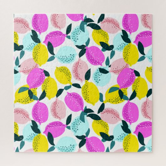 Hand getrokken citroenen  patroon legpuzzel (Verticaal)