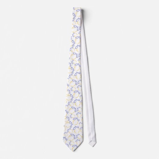 Hand getrokken citroenpatroon Stropdas (Voorkant)