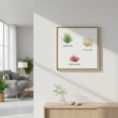 Hand getrokken cladophora, ectocarpus zeewier canvas afdruk